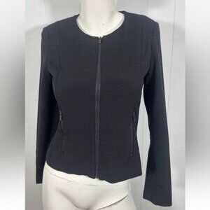 Calvin Klein Invisible Fit Solutions Blazer Jacket Womens Size 4 Black Full Zip
